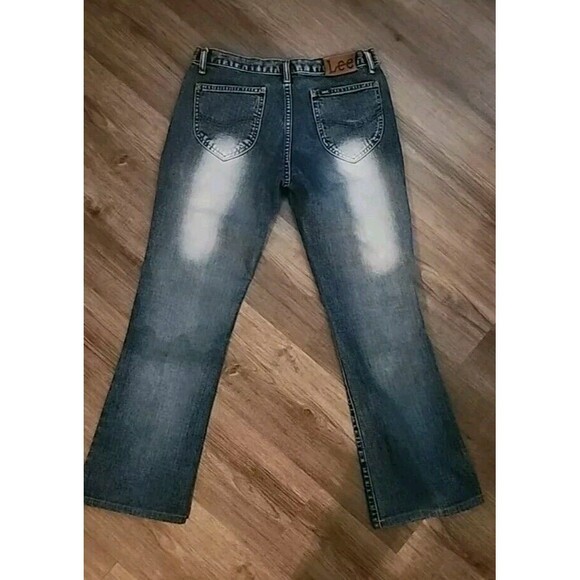 Lee Womens Jeans Straight Medium Wash Size 30 Y2k Vintage Bootcut Distressed - Picture 2 of 8